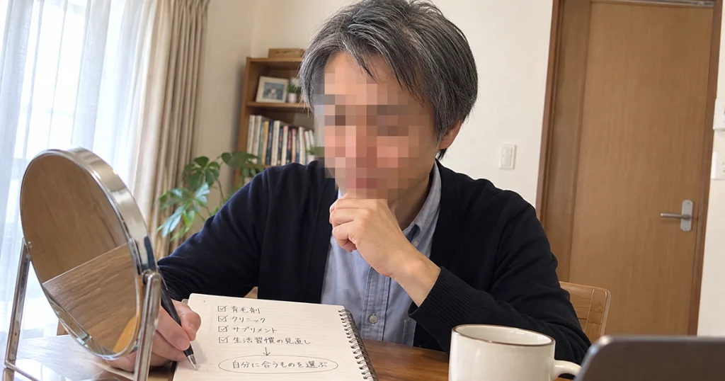 まとめ｜薄毛対策は「おすすめ1位」ではなく「自分の悩みに合う1位」を選ぼうのイメージ画像
